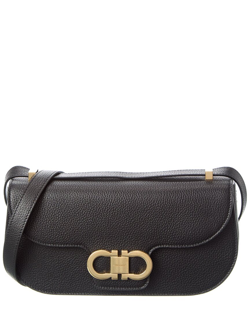 ■FERRAGAMO■ Double Gancini Flap Shoulder Bag Black 2198677 Ferragamo Double Gancio Shoulder Bag | Neiman Marcus