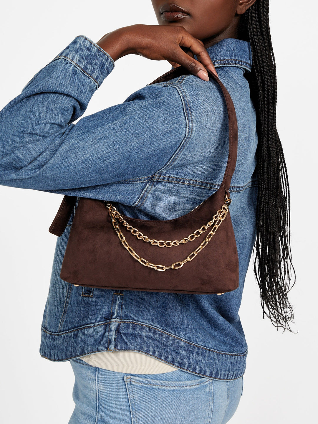 Guess Factory Demelza Faux-Suede Shoulder Bag | ShopSimon