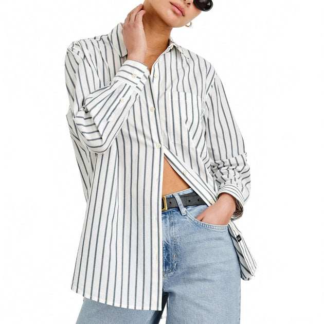 Rails Elsa Shirt In Chalk Slate Stripe | ShopSimon