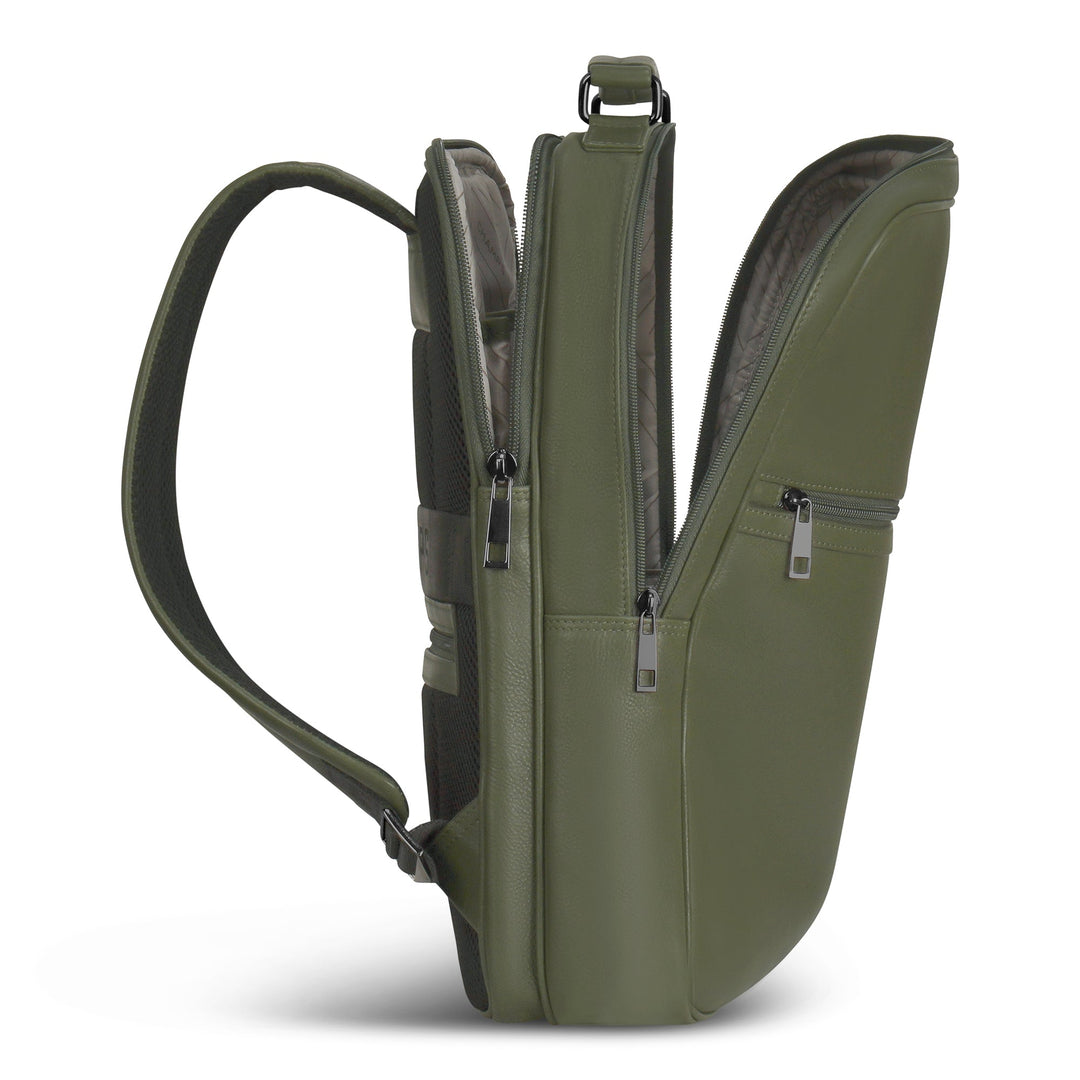CHAMPS Onyx / Leather Compact Backpack