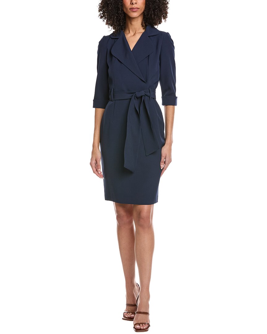 lucinda twist back midi dress Black Halo Women's Lucinda Belted Sheath Dress - Pacific Blue
