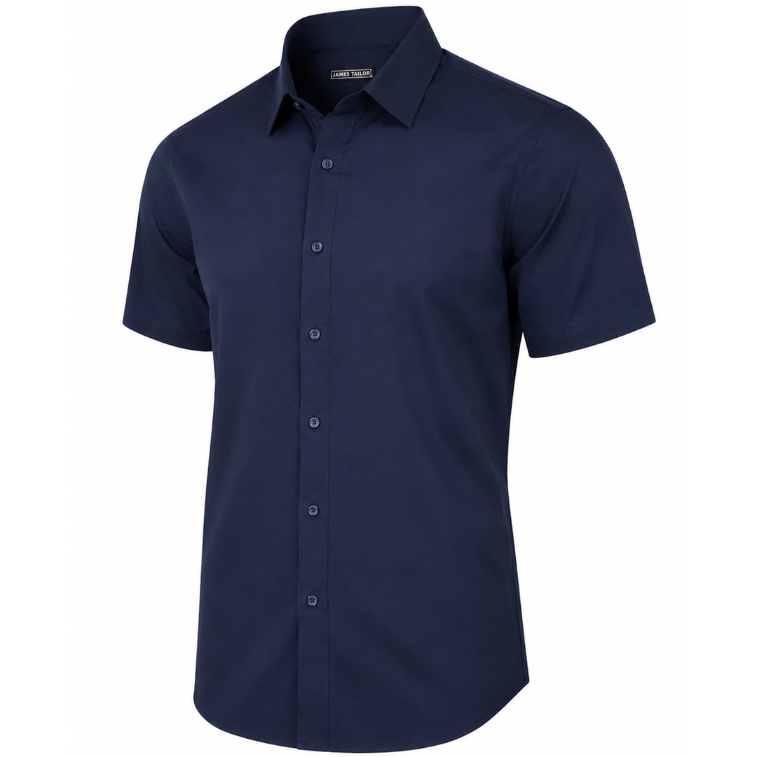 james tailor dress shirt James Tailor Galaxy Men's Slim Fit Short Sleeve Stretch Dress Shirt