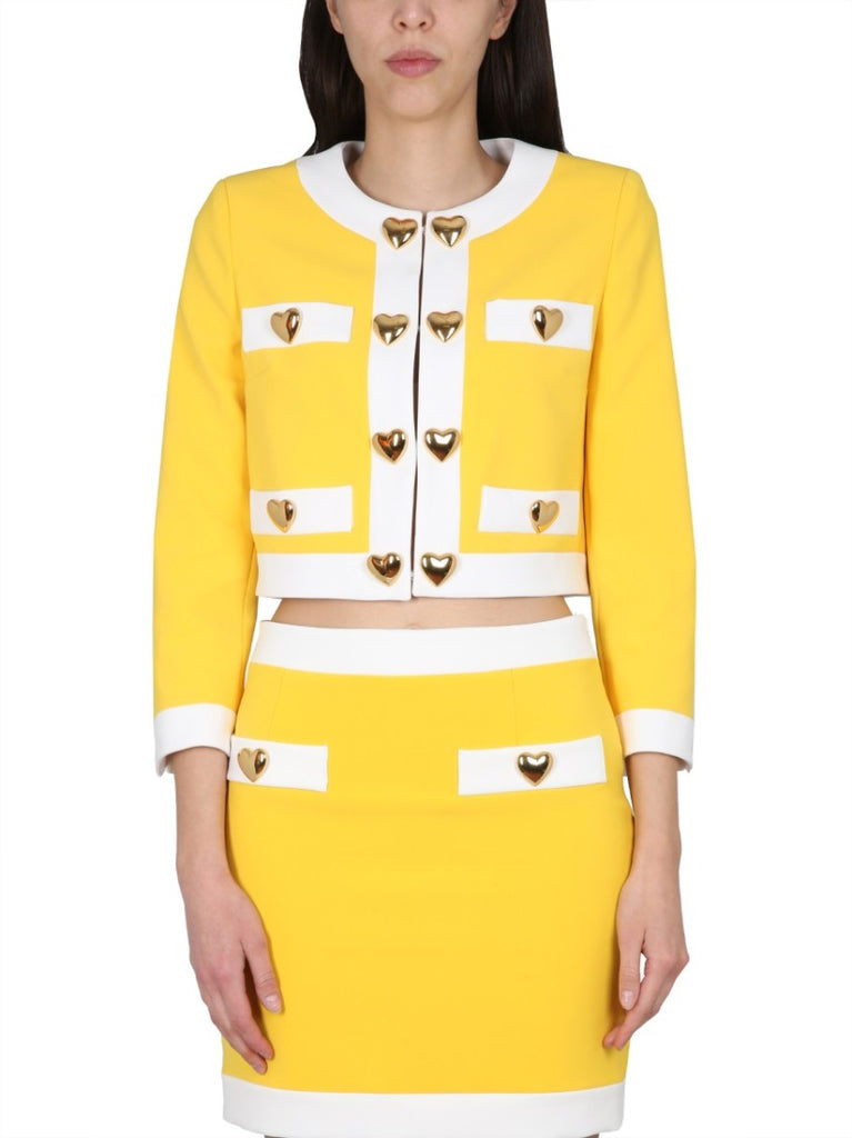 【関税&送料込】Moschino Heart Buttons Crepe Jacket Moschino Heart Buttons Crepe Jacket | ShopSimon