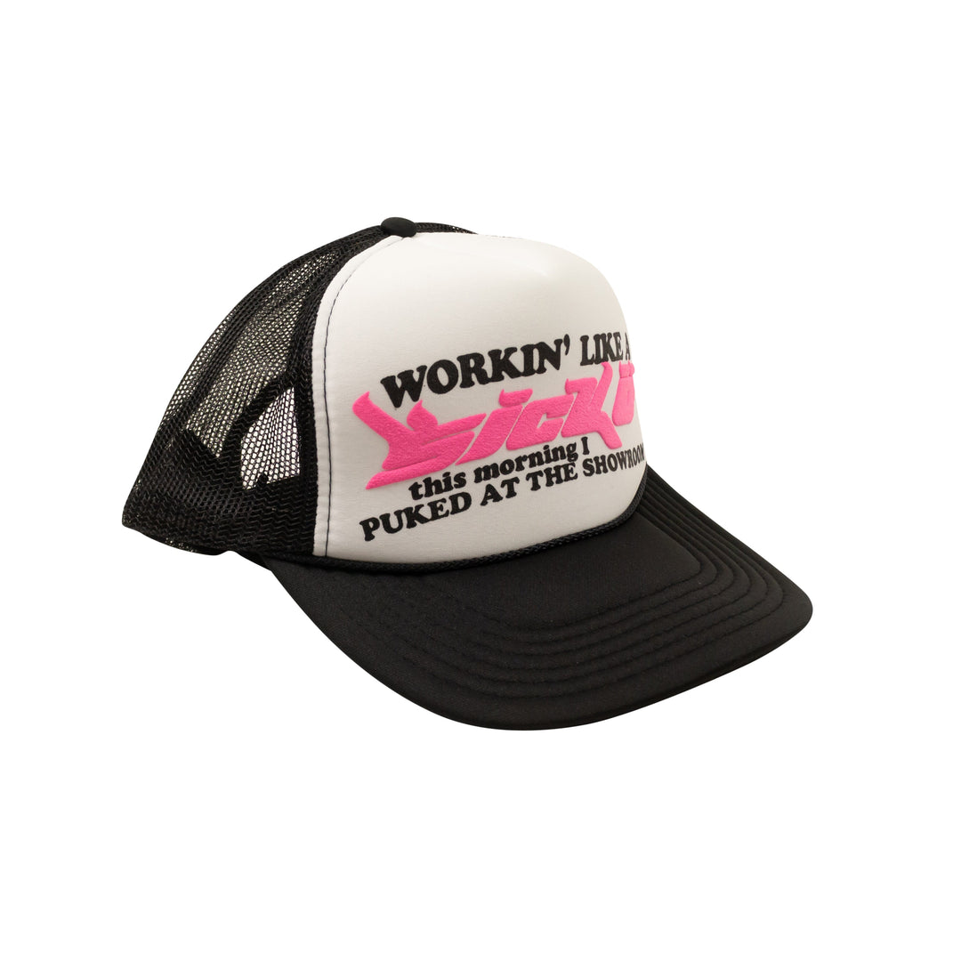 Sicko X 375 Black And Pink Logo Trucker Cap | ShopSimon