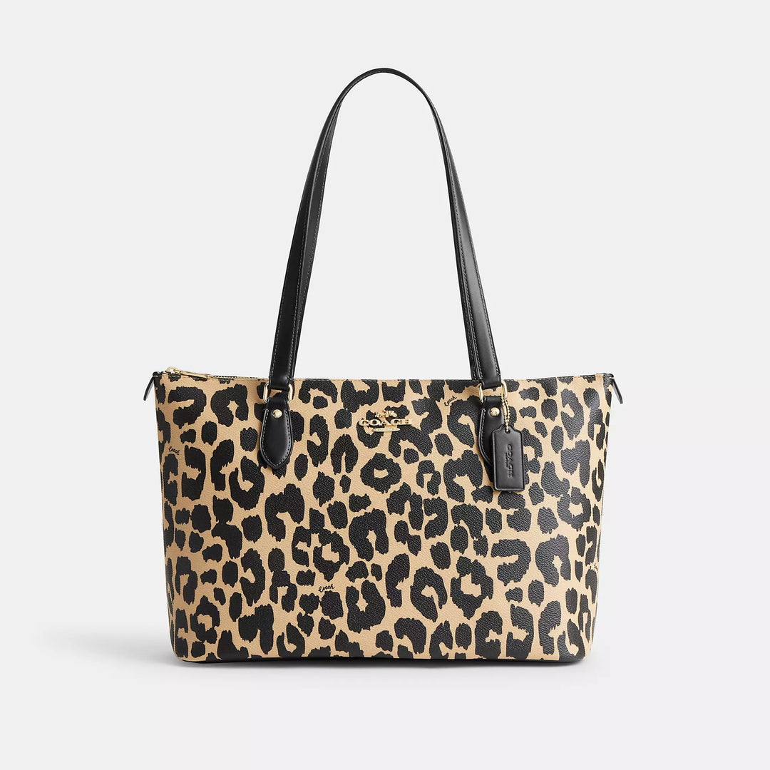 Coach Outlet Gallery Tote Bag With Leopard Print | ShopSimon