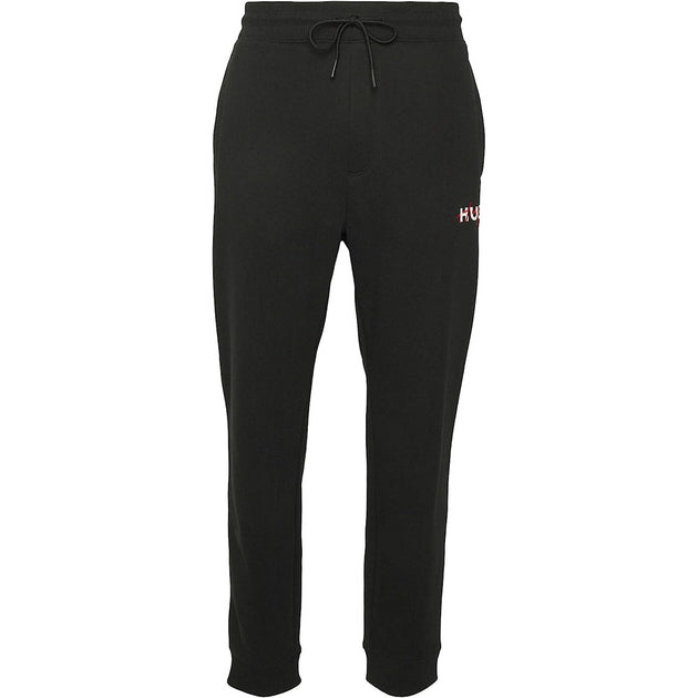Hugo Boss Men's Black Thick Cotton Drokko Logo Track Pants | ShopSimon