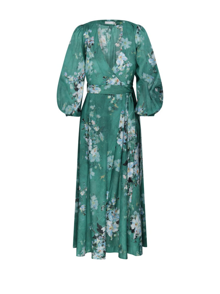 Zimmermann Everley Wrap Midi Dress | ShopSimon
