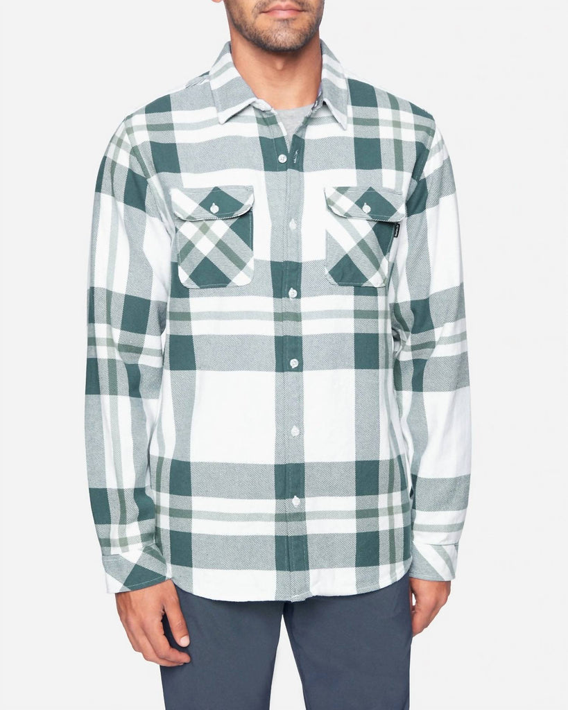 Hurley Santa Cruz Heavy Weight Flannel Shirt In Pure Platinum ShopSimon