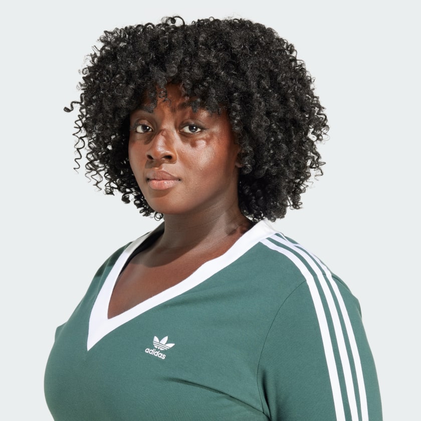 adidas Women's Adicolor Classics 3-stripes V-neck Maxi Dress (plus Size)