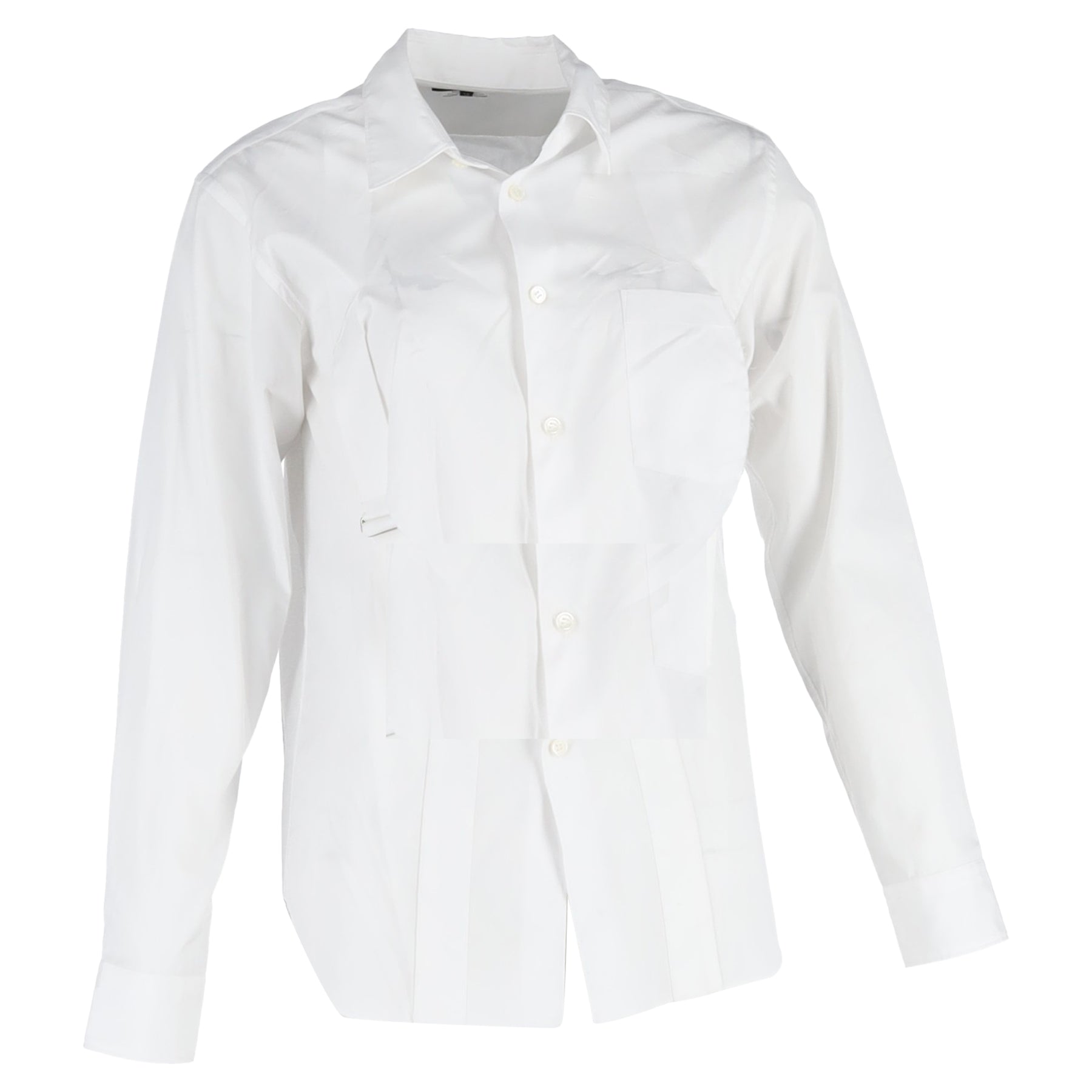 COMME des GARÇONS Cutout Long Sleeve Shirt In White Cotton | ShopSimon