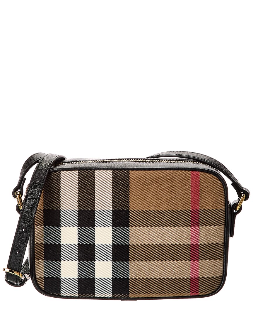 Burberry Check Canvas & Leather Camera Bag | ShopSimon