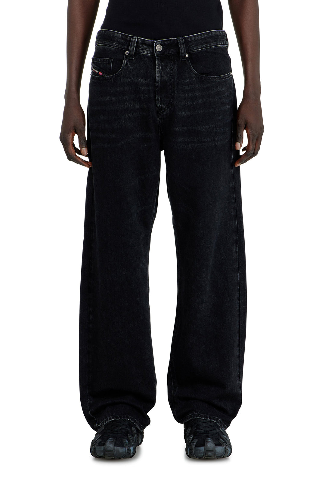 Diesel Relaxed Jeans Low Waist 2001 D-macro, Black/dark Grey