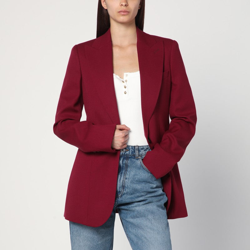 ジャケット STELLA MCCARTNEY SINGLE-BREASTED JACKET IN JAZZBERRY WOOL Stella McCartney Women's Single-breasted Jacket In Jazzberry
