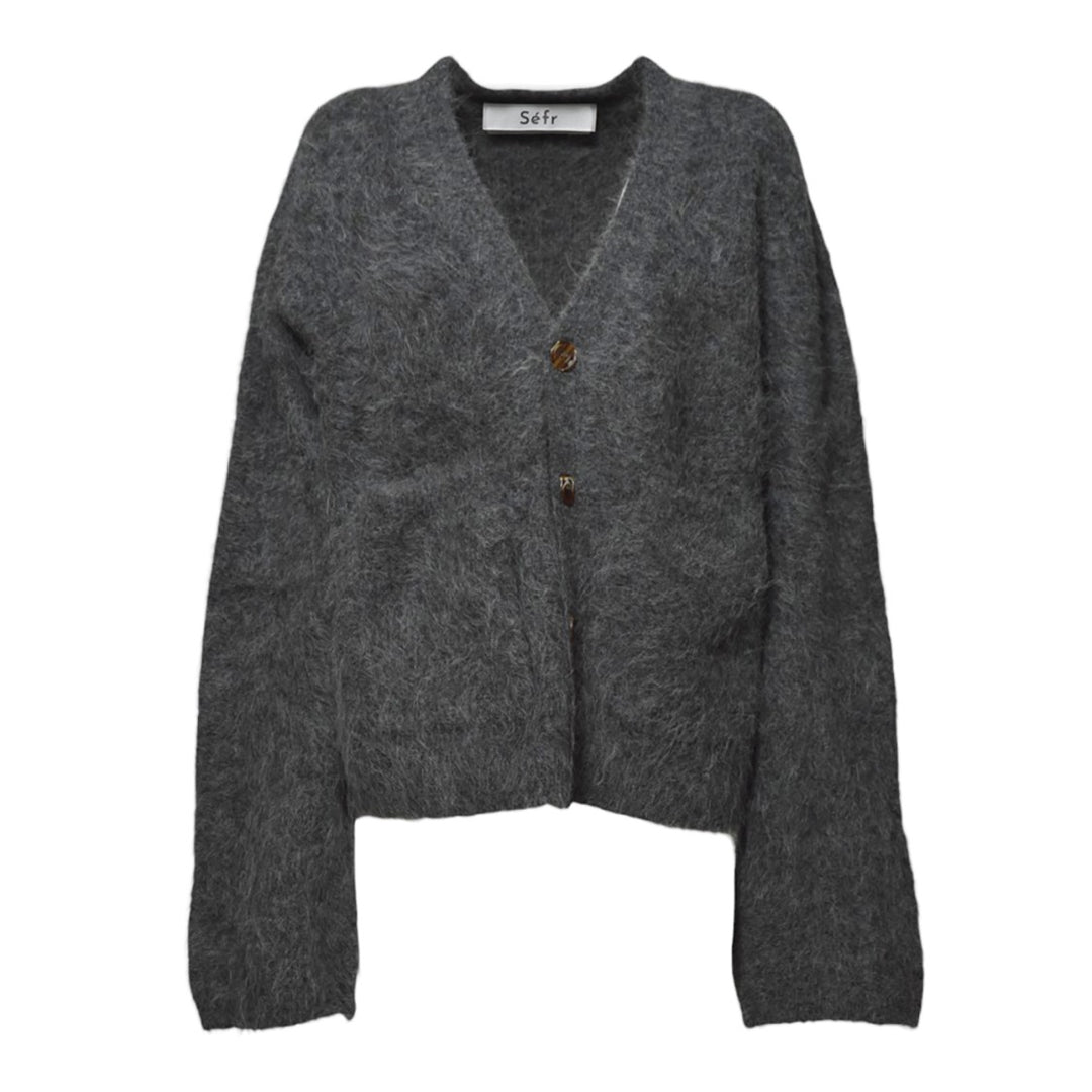 Grey Sefr Cardigan Sefr Goat Cardigan In Brown