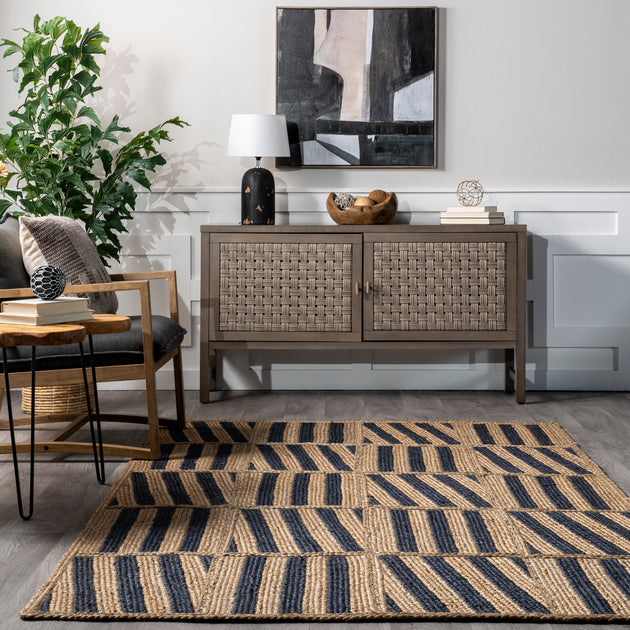 nuLOOM Nalle Tilted Stripes Jute Area Rug | ShopSimon