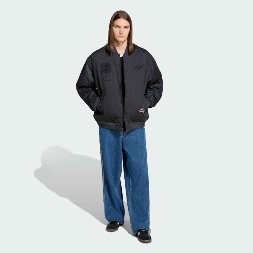 adidas Men's Originals & All Blacks Reversible Team Bomber Jacket