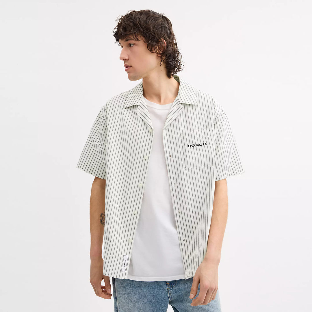 Coach Outlet Striped Camp Shirt | ShopSimon