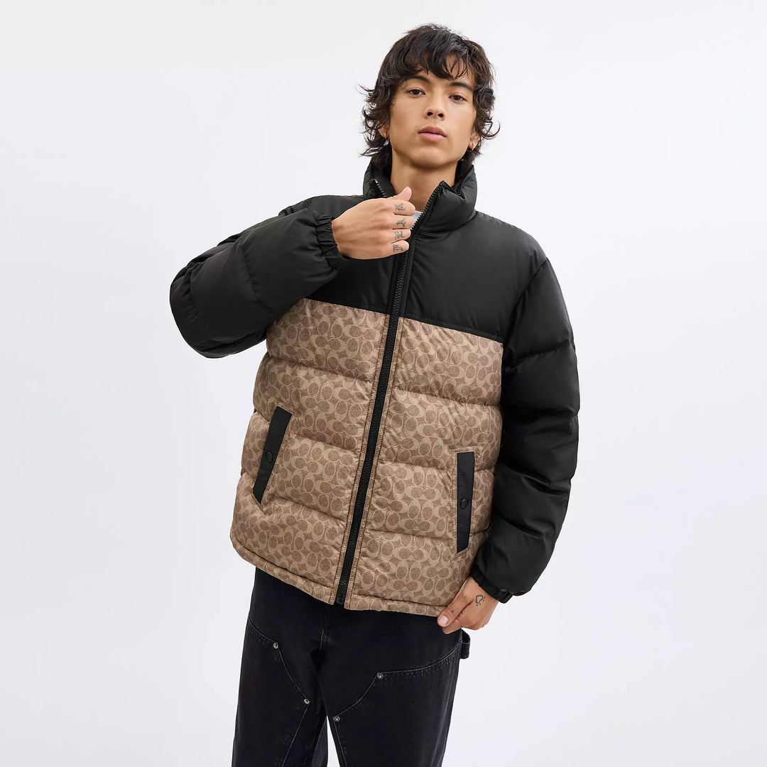 Coach Outlet Signature Down Jacket In Recycled Polyester | ShopSimon