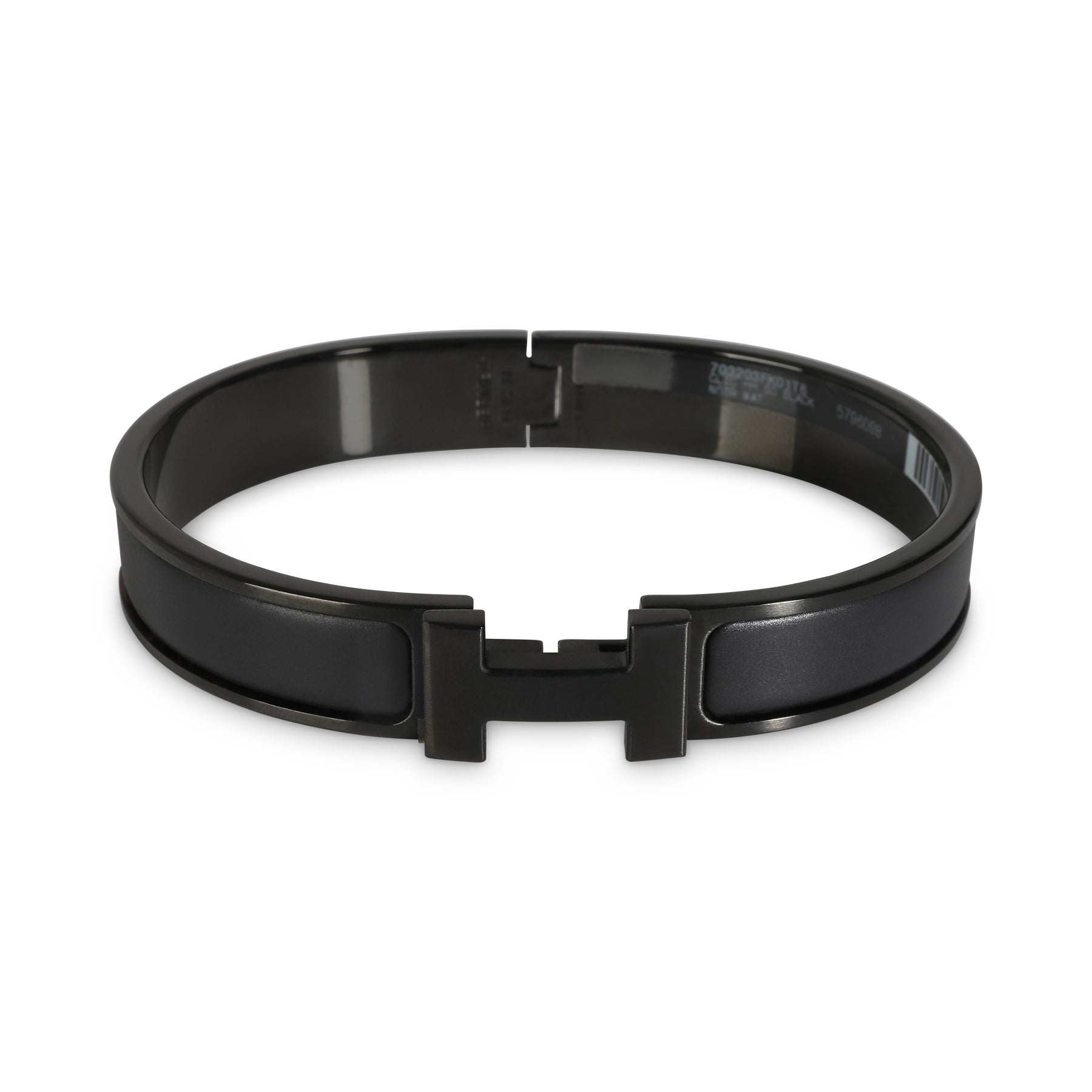 アクセサリー HERMES Leather Blacelet Black Archive Hermès Hermes Clic HH So Black Bracelet In Noir Matte | ShopSimon