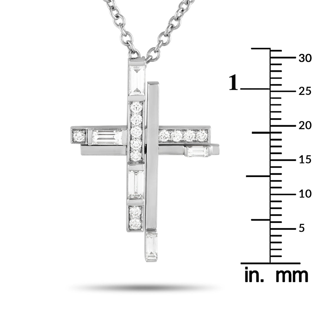 Harry Winston Symbols Platinum 0.72ct Diamond Cross Necklace Hw21