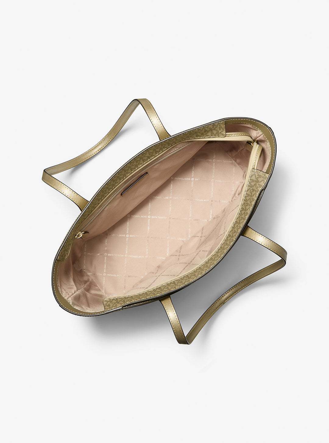 Michael Kors Outlet Arden Large Metallic Top-Zip Tote Bag | ShopSimon