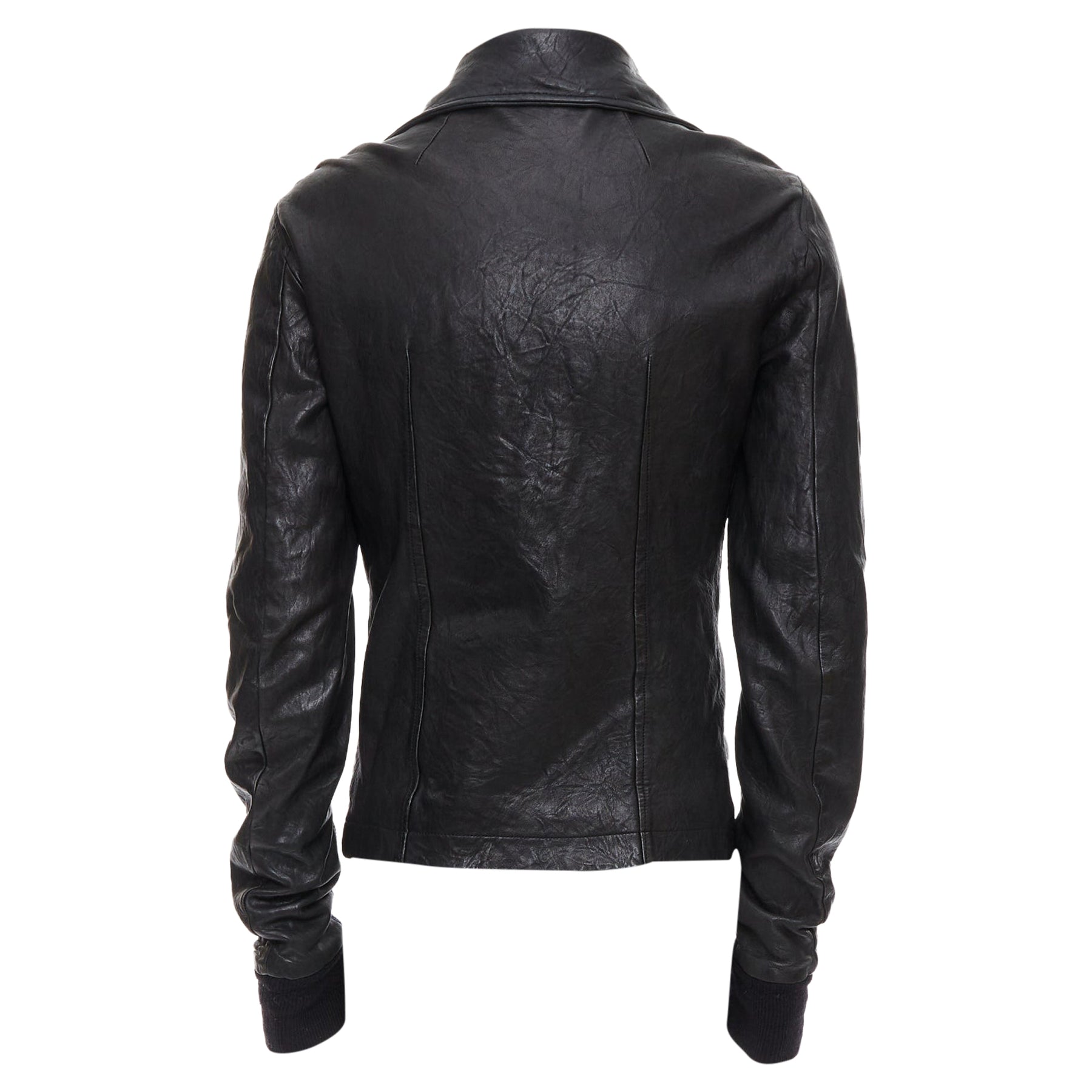 Rick Owens Lambskin Leather Olmar Mirta Zip Motorcycle Jacket