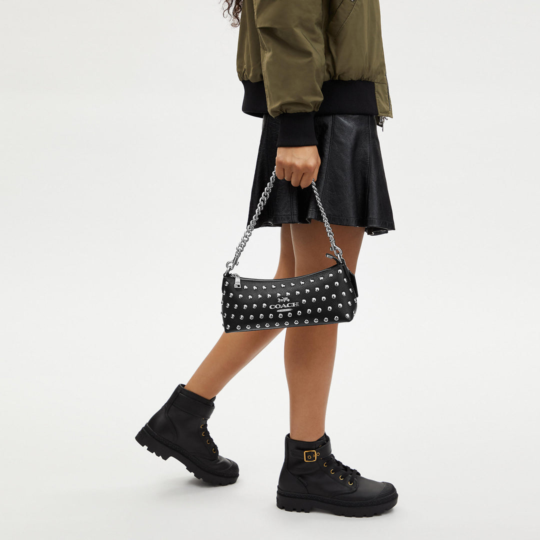 coach backpack black rivets Coach Outlet Charlotte Shoulder Bag With Rivets