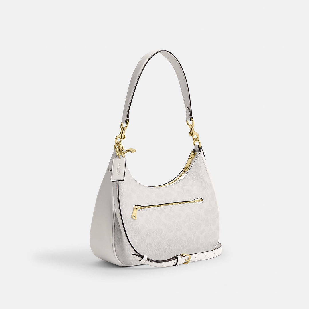 美品 Coach Hobo Hand Bag Signature White Coach Outlet Teri Hobo Bag In Signature Canvas | ShopSimon