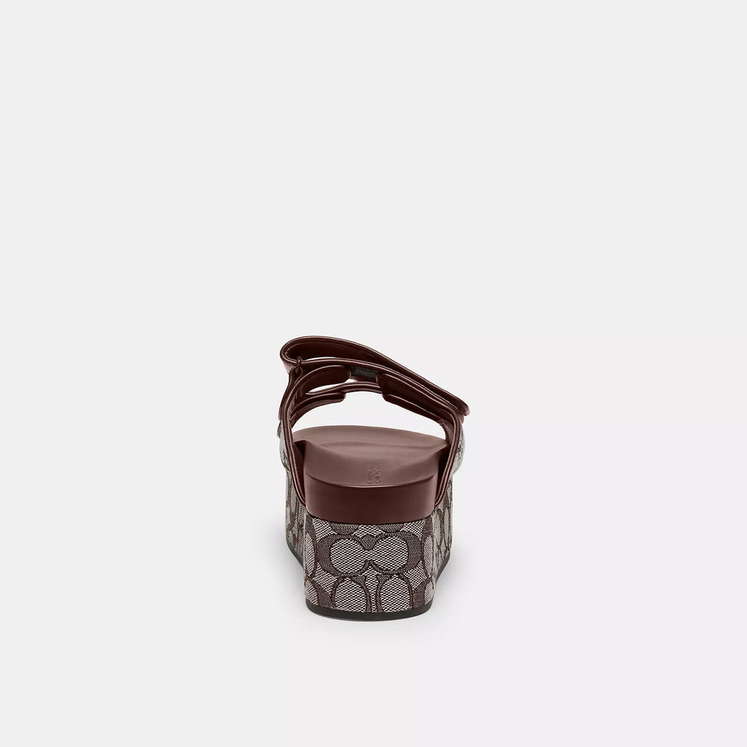 Coach Outlet Two Band Platform Slide In Signature Jacquard