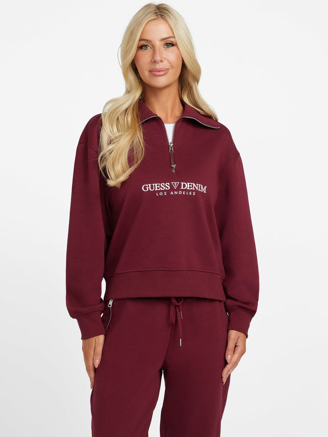 Guess Factory Cami Half-Zip Sweatshirt | ShopSimon