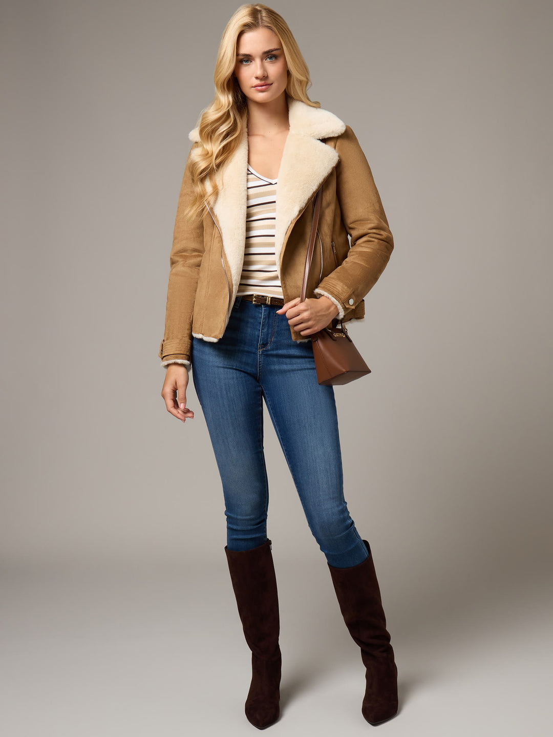 Guess Factory Savine Shearling Jacket | ShopSimon