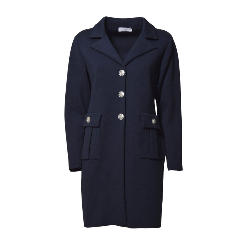 ダウンジャケット・コート Charlott Blue Knit Cotton Midi Coat Charlott Blue Knit Cotton Midi Coat | ShopSimon
