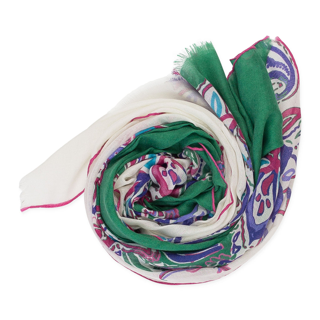Loro Piana CASHMERE PRINTED MULTICOLOR SCARF | ShopSimon