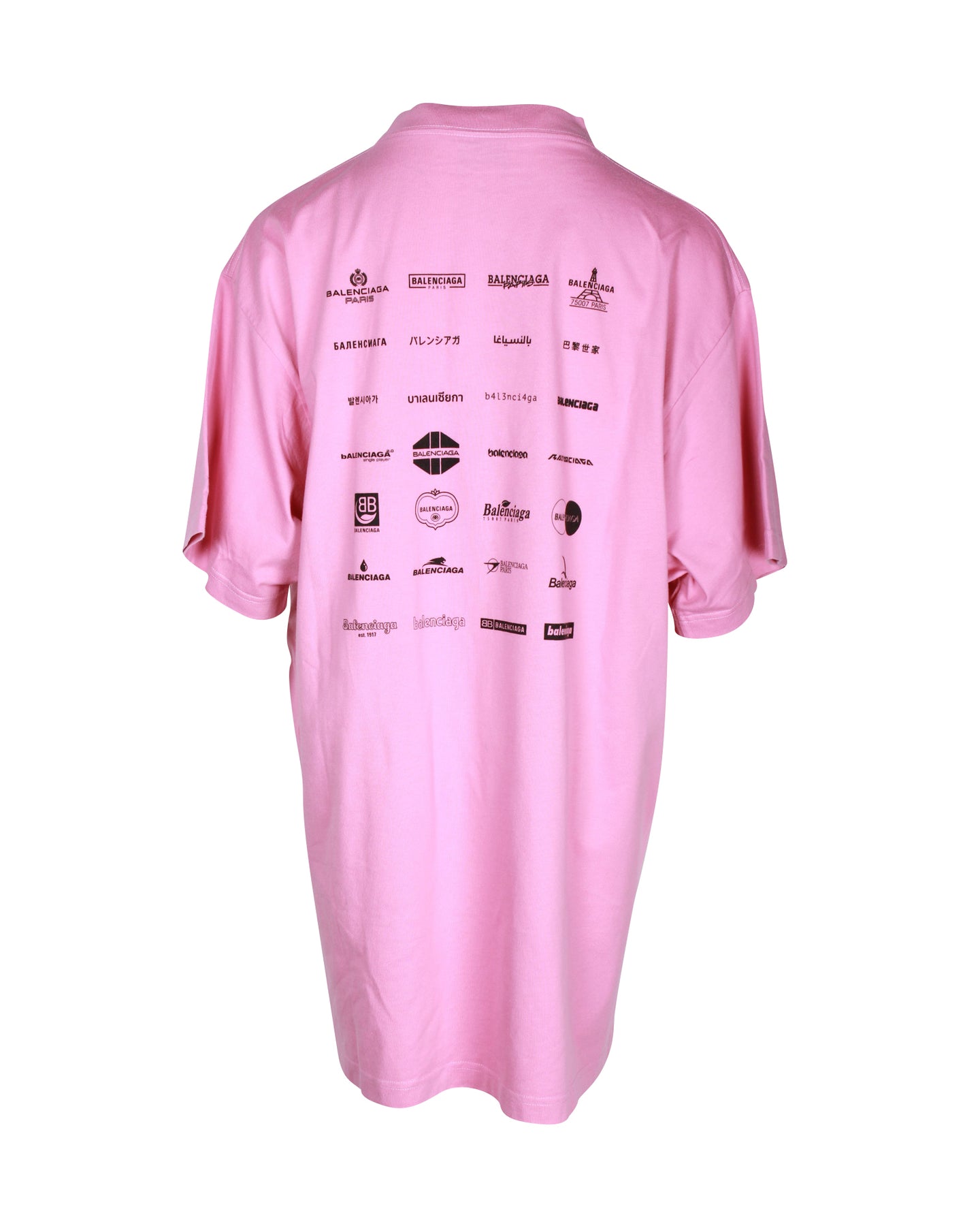 Balenciaga Archives Logos-print Oversized T-shirt In Pink