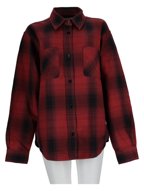OUR LEGACY Checkered Long-Sleeve Shirt With Button-Down Front And Chest ...