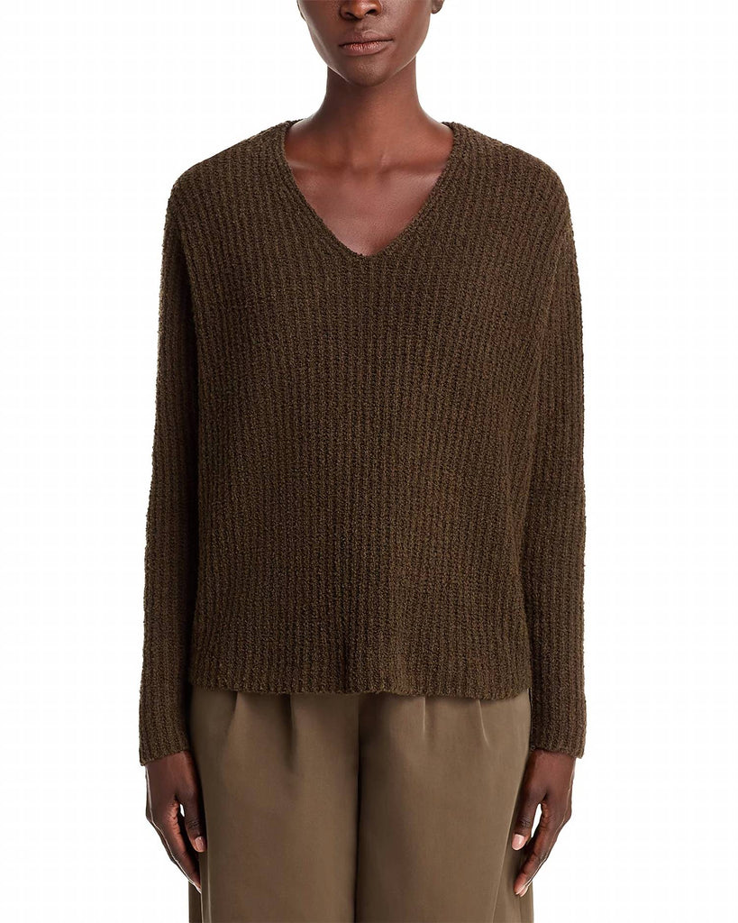 (取寄) アイリーン フィッシャー レディース V-ネック セーター Eileen Fisher women V-Neck Sweater Wren Eileen Fisher Textured V Neck Sweater In Wren | ShopSimon