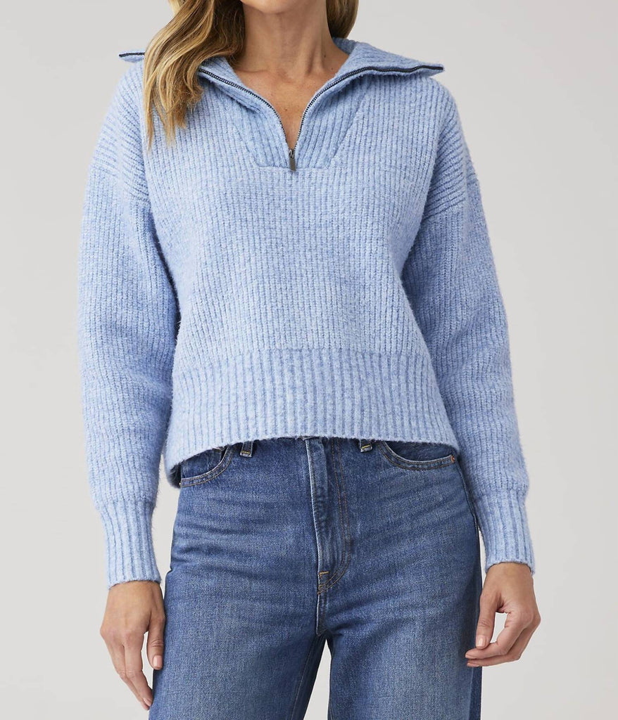 JOHN JENN Atlas Collar Sweater In Winter Blue ShopSimon