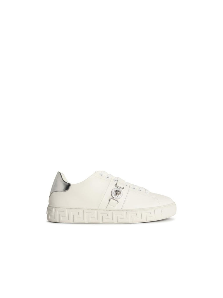 スニーカー VERSACE Free Bio Sneakers - Versace - Leather - White Versace Free Bio' White Faux Leather Sneakers | ShopSimon