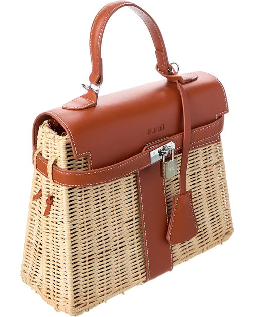 Surell Accessories Vegan Leather & Vine Shoulder Bag | ShopSimon