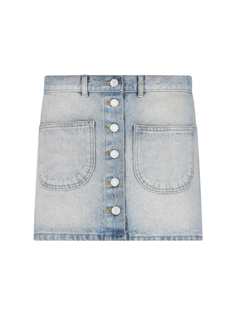 スカート Courreges Classic Light Wash Denim Mini Skirt Courrèges Blue Denim Mini Skirt | ShopSimon