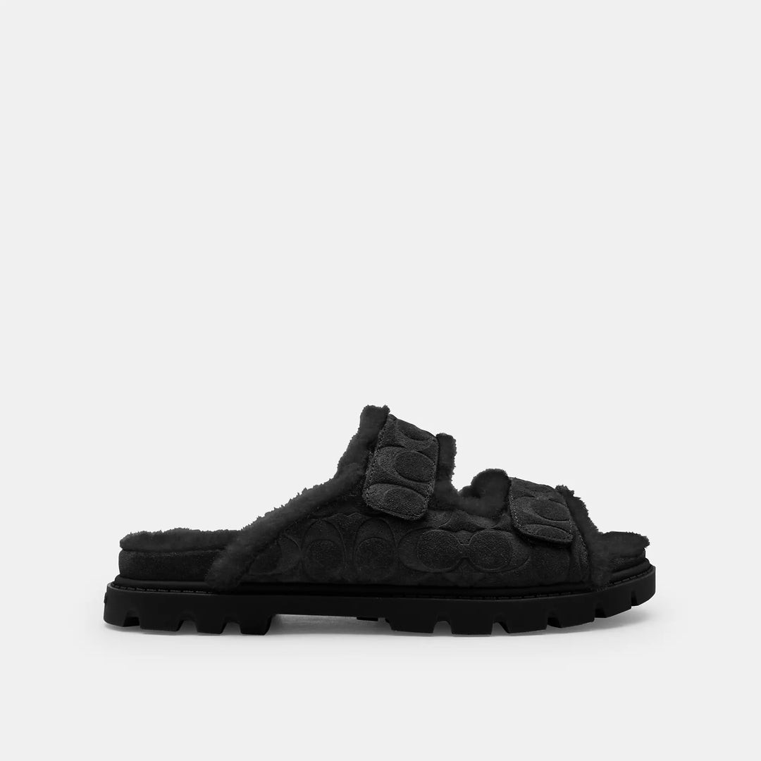 coach ツーバンド スポーツ スライド Coach Outlet Two Band Sport Slide In Signature Suede | ShopSimon
