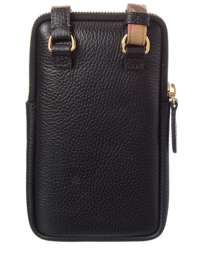 Burberry Logo Leather Phone Crossbody | ShopSimon