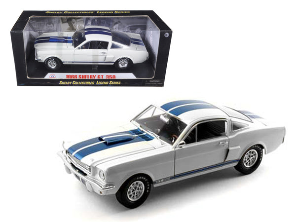 Shelby Collectibles 1966 Ford Mustang Shelby Gt350 White With Blue