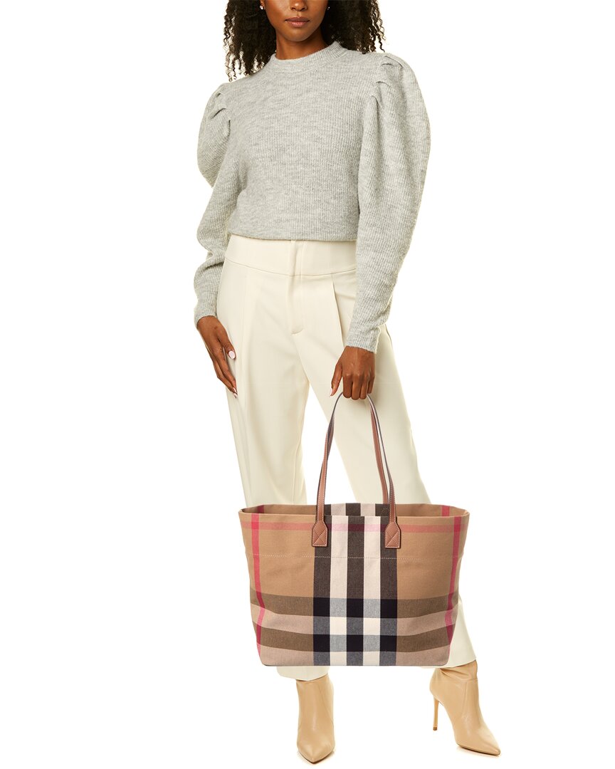 Burberry Check Canvas & Leather Tote | ShopSimon