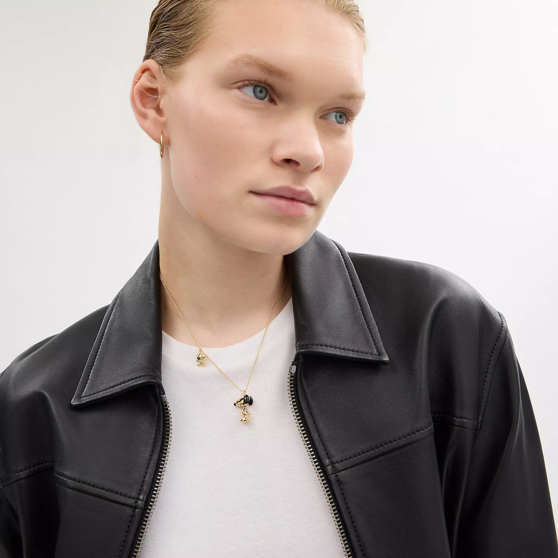 Coach Outlet Coach X Peanuts Snoopy And Woodstock Pendant Necklace 