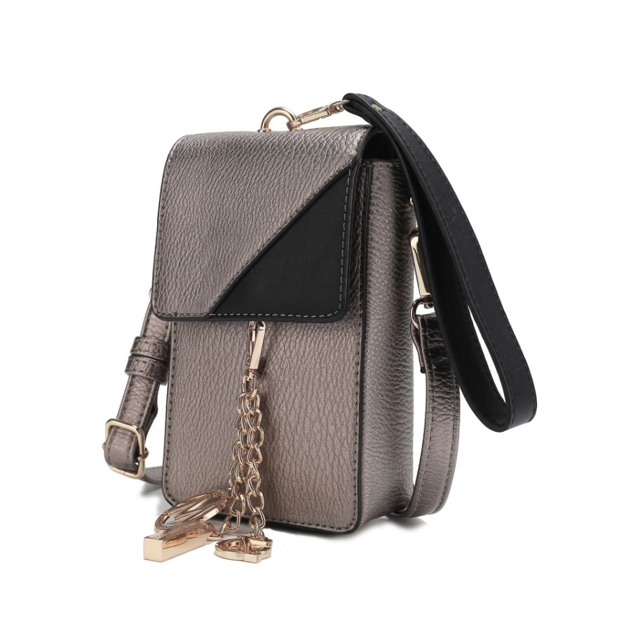 MKF Women's Satchel Shoulder Bag & Wristlet Set - PU Leather Tote With Crossbody Strap - View #9