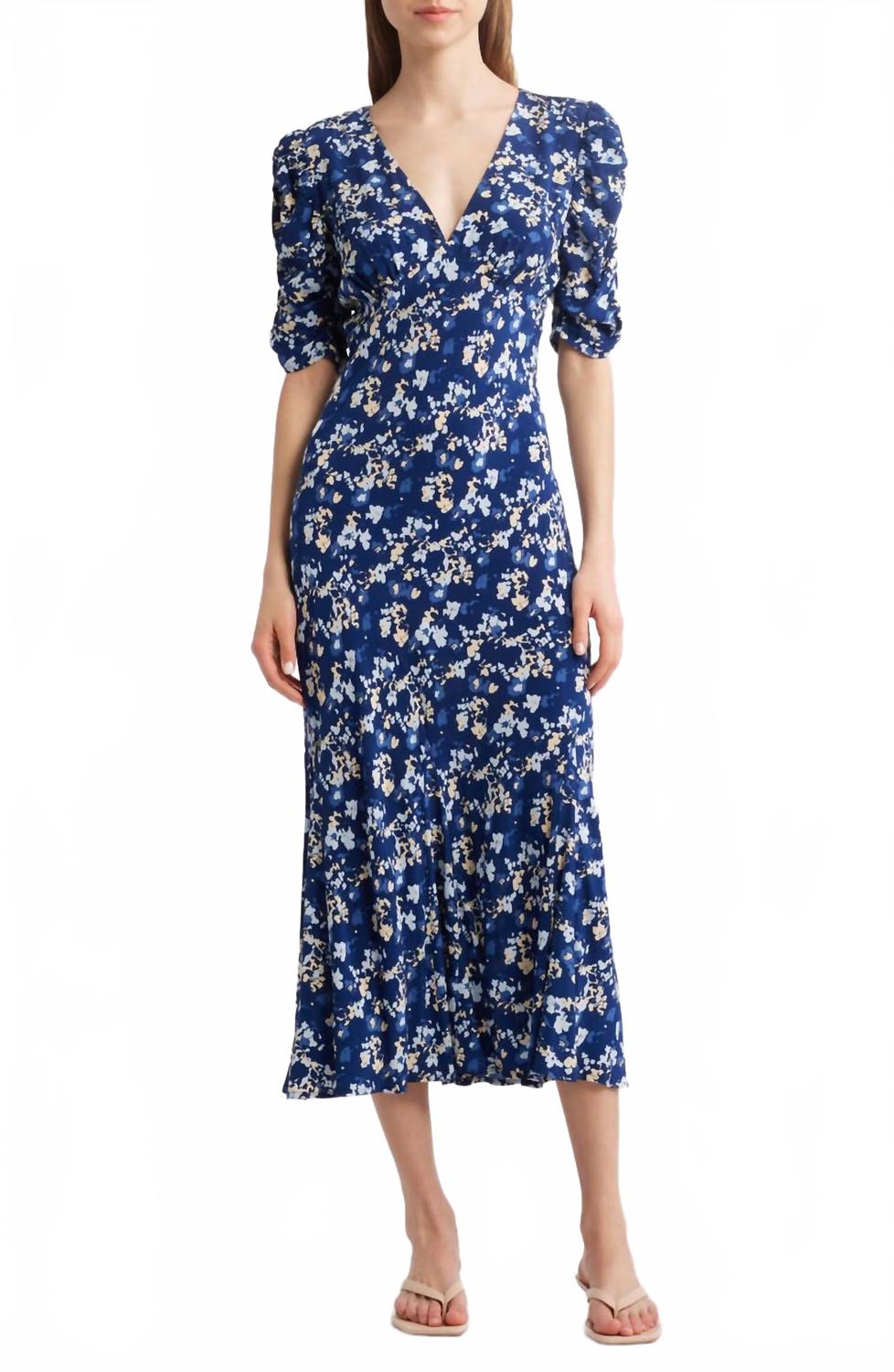 Rails Zariah V-Neck Midi Dress In Navy Floral | ShopSimon