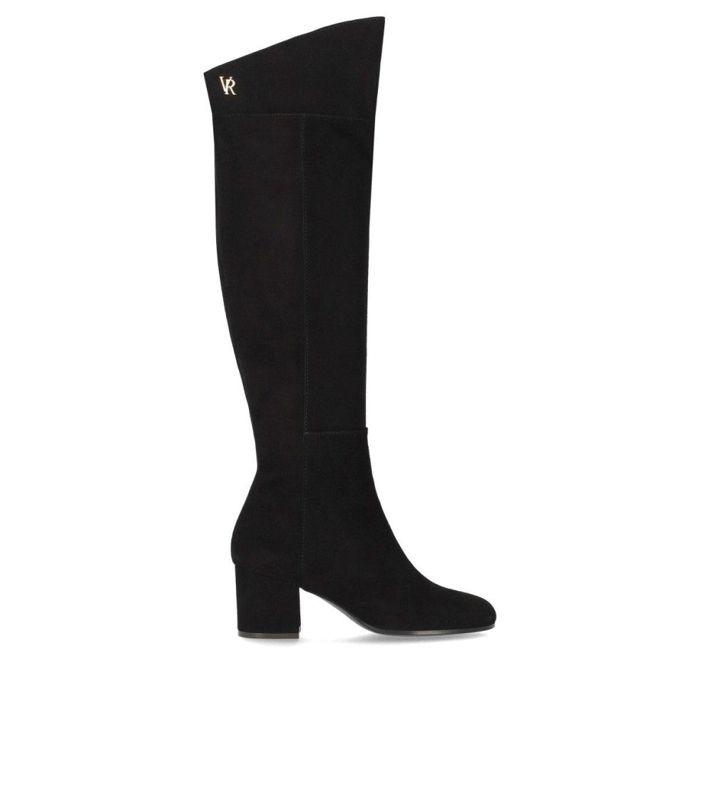 ブーツその他 Via Roma 15 Black Suede Heeled High Boot Via Roma 15 Black Suède Heeled High Boot | ShopSimon