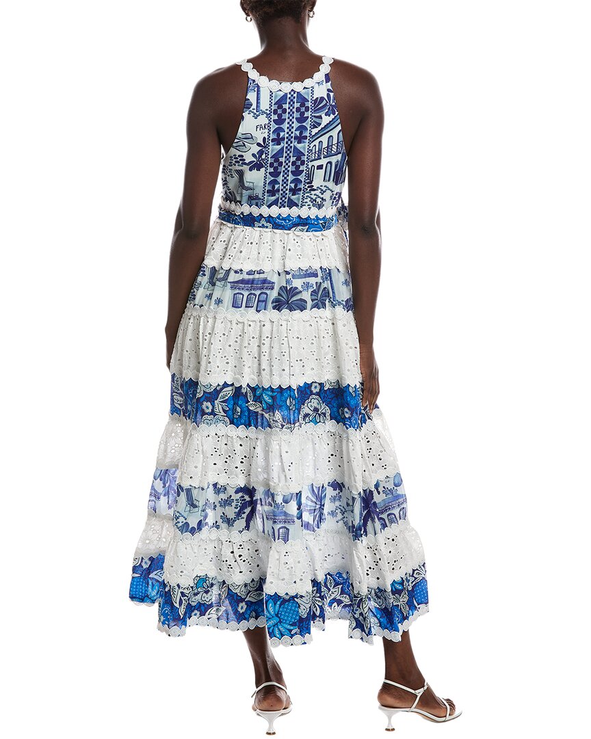 farm rio mixed white and blue prints maxi dress Size:UK 12 (In-Rental) A perfect blend of fits all Dressing a Central Line
