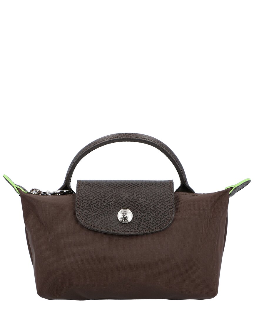 Longchamp Le Pliage Green Canvas Pouch With Handle | ShopSimon
